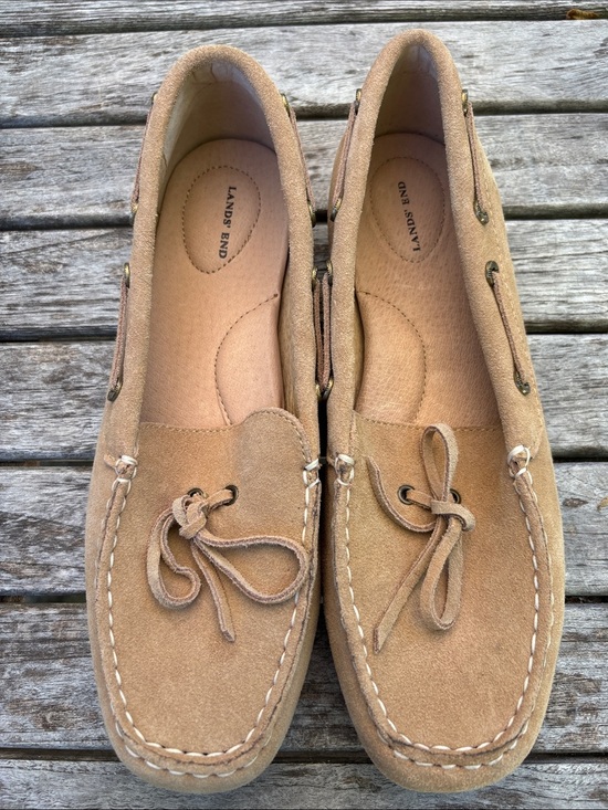 Shoes - Lands’ End Suede Driving Moccasins | Camel Tan | Size 8 | NWOT